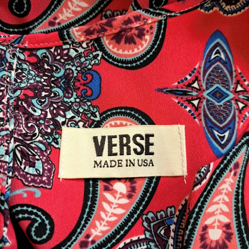 Verse Paisley Print Tank Blouse Size Medium - Picture 7 of 8